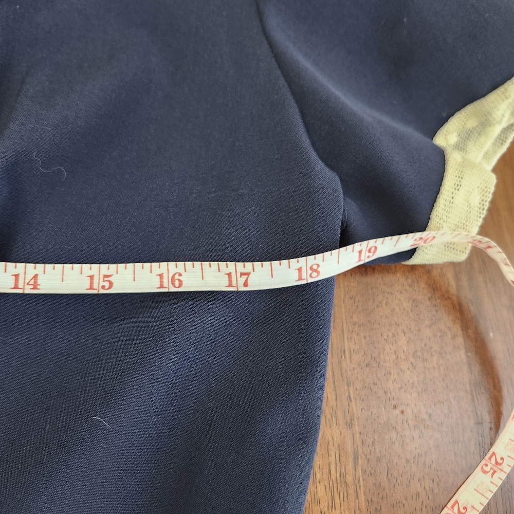 Stop Staring Navy Dress with Cream Trim - Picture 6 of 11